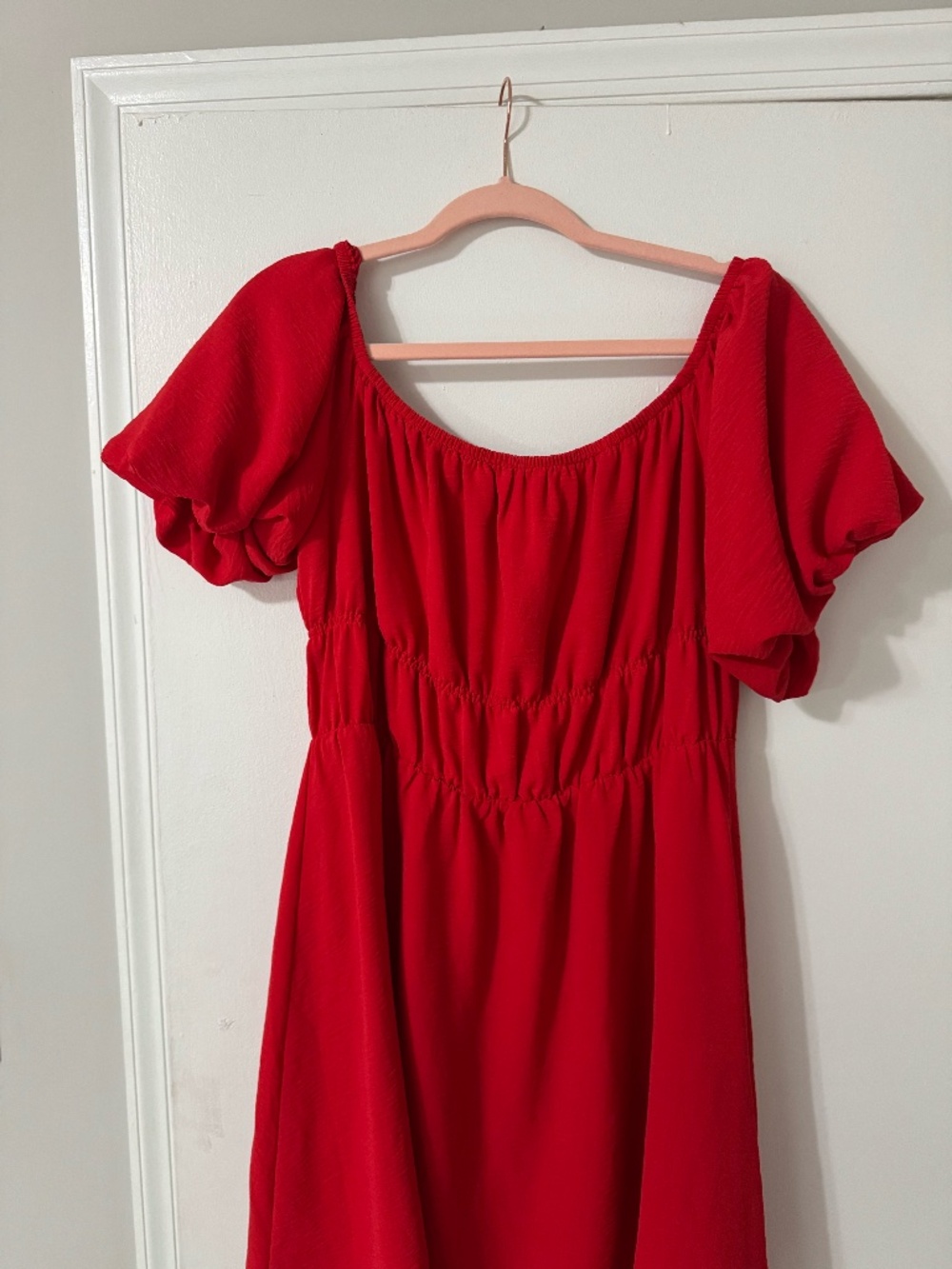 Red Dokotoo Womens Off The Shoulder Elastic Waist Summer Dresses